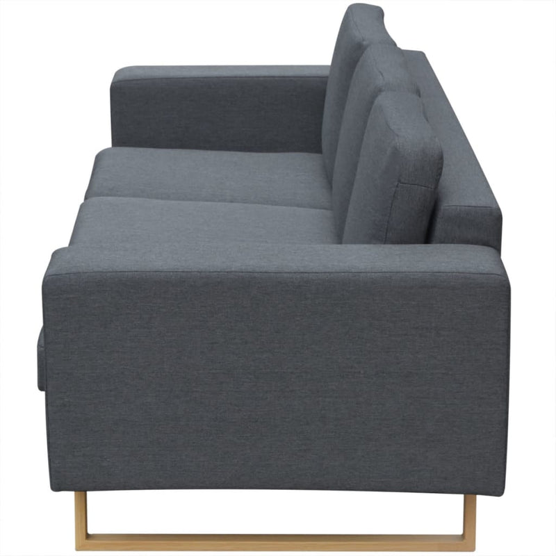 vidaXL 3-Seater Sofa Fabric Dark Grey