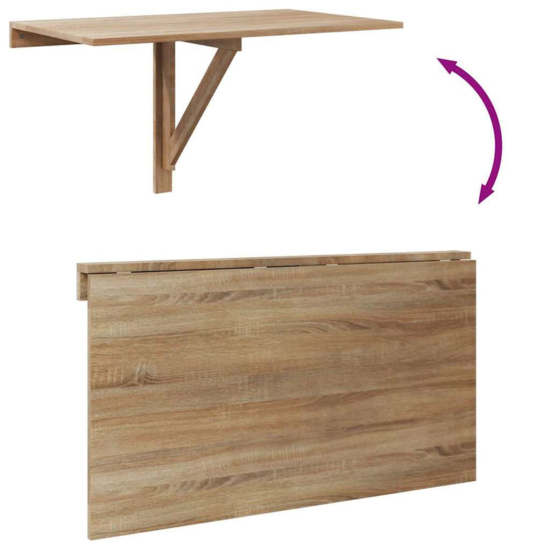 Folding Wall Table Oak 100x60 cm
