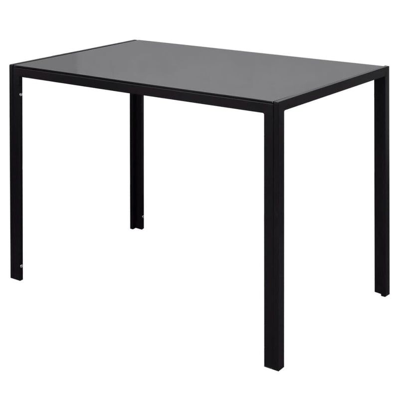 Seven Piece Dining Table Set Black