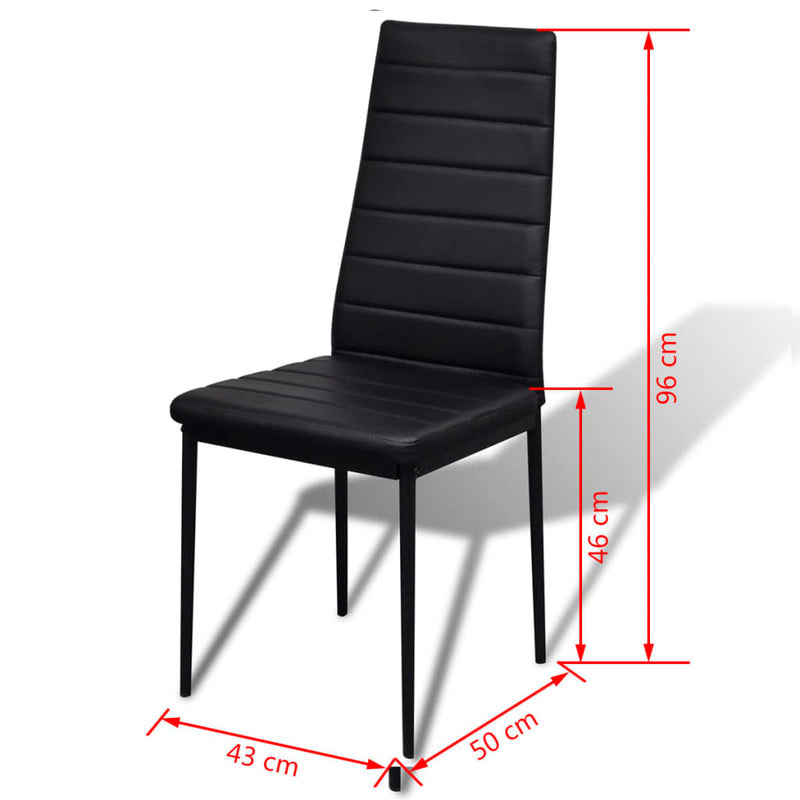 vidaXL Seven Piece Dining Table Set Black