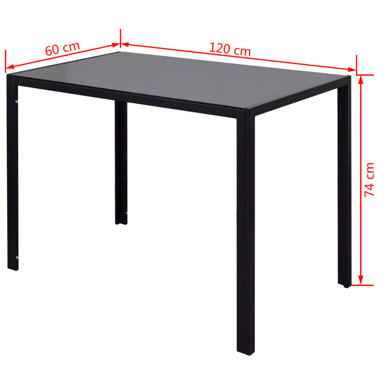 vidaXL Seven Piece Dining Table Set Black
