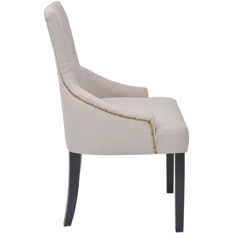 vidaXL Dining Chairs 6 pcs Cream Grey Fabric