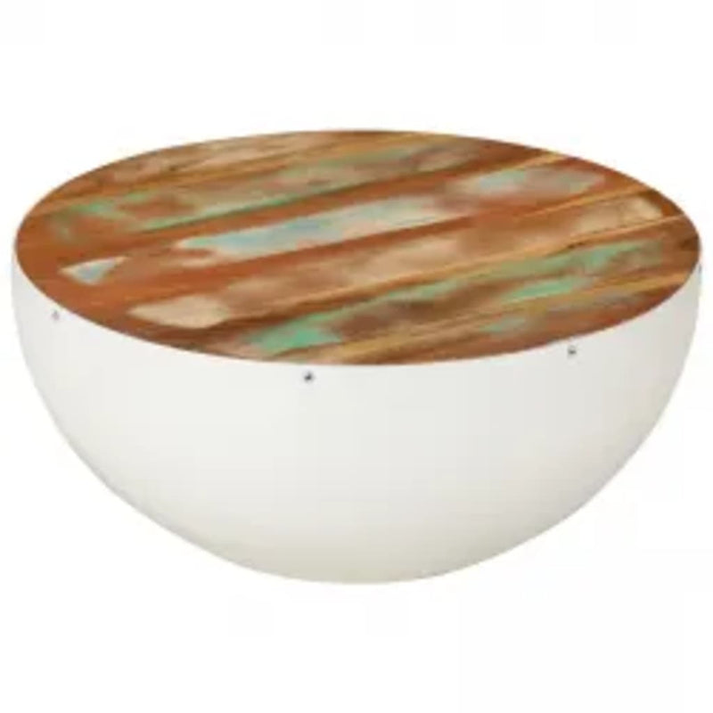 vidaXL Bowl Shaped Coffee Table Solid Reclaimed Wood 60x60x30 cm