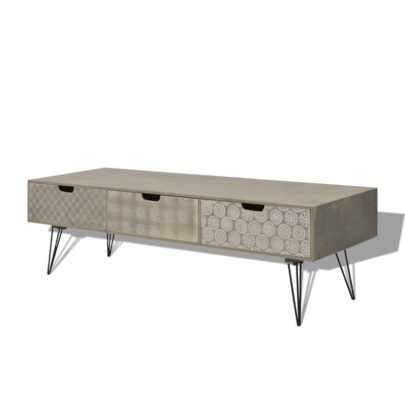 vidaXL TV Cabinet with 3 Drawers 120x40x36 cm Grey