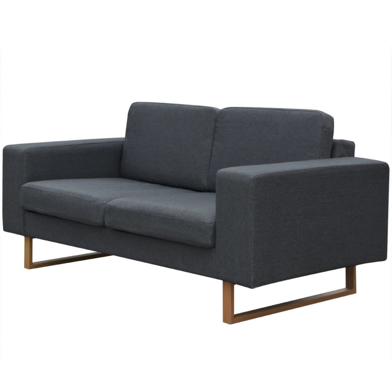 vidaXL 2-Seater and 3-Seater Sofa Set Dark Grey