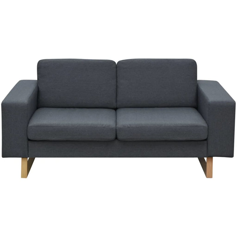vidaXL 2-Seater and 3-Seater Sofa Set Dark Grey
