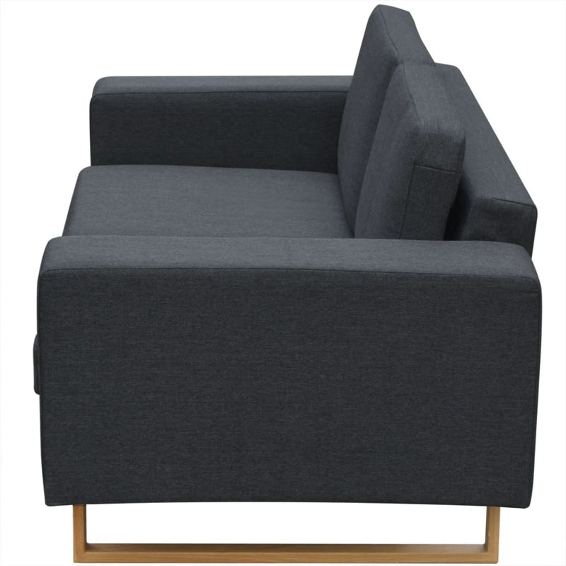 vidaXL 2-Seater and 3-Seater Sofa Set Dark Grey