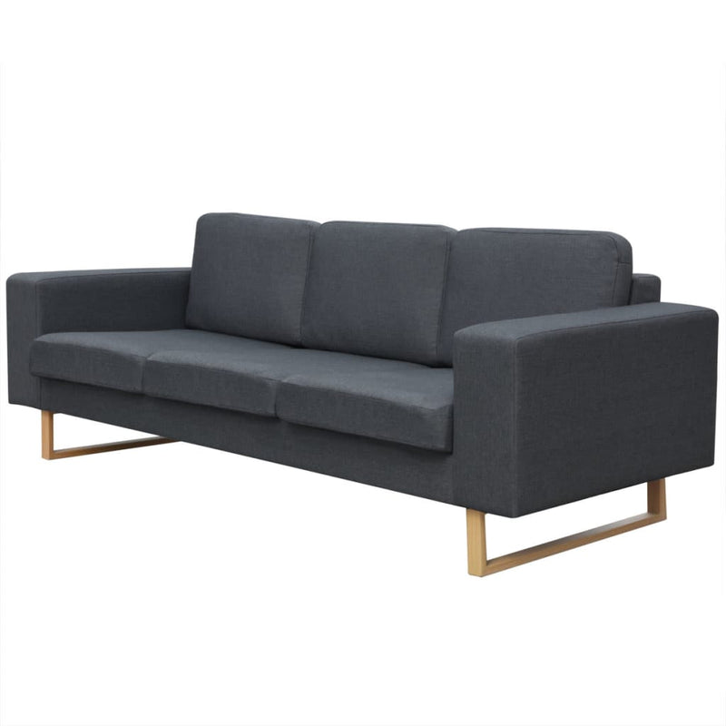 vidaXL 2-Seater and 3-Seater Sofa Set Dark Grey