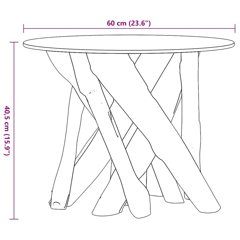 vidaXL Coffee Table Solid Teak 60 cm