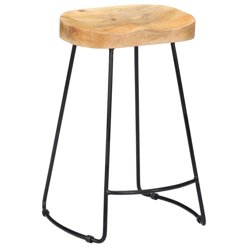 Bar Stools 2 Pcs Solid Wood