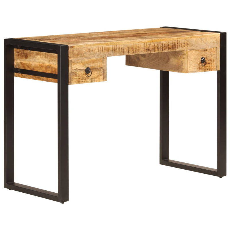 vidaXL Desk with 2 Drawers 110x50x77 cm Solid Mango Wood