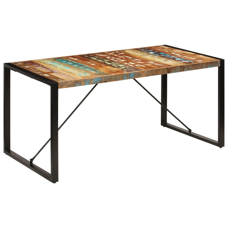 Dining Table 160x80x75 Cm Solid Reclaimed Wood