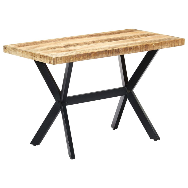 vidaXL Dining Table 120x60x75 cm Solid Rough Mango Wood