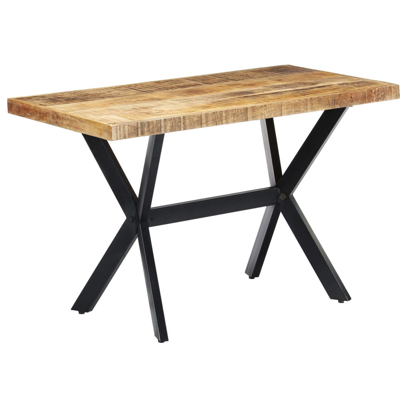 vidaXL Dining Table 120x60x75 cm Solid Rough Mango Wood