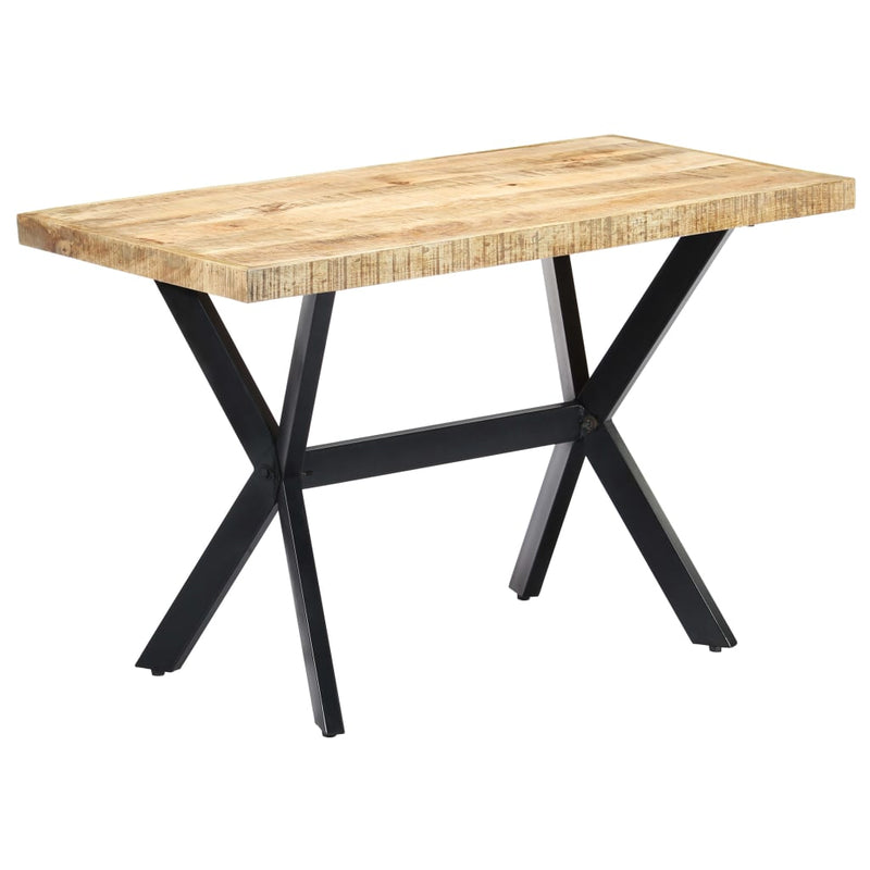 vidaXL Dining Table 120x60x75 cm Solid Rough Mango Wood
