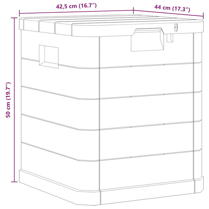 vidaXL Garden Storage Box 90 L Light Grey
