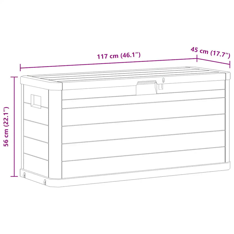 Garden Storage Box 280 L Light Grey