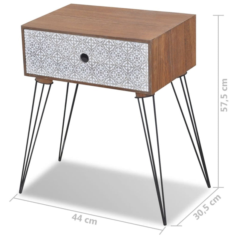 vidaXL Nightstands with Drawer 2 pcs Brown