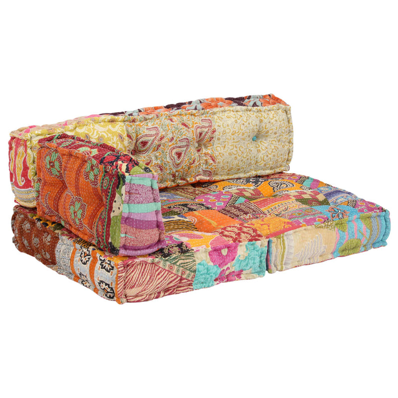 vidaXL Pouffe Patchwork Fabric