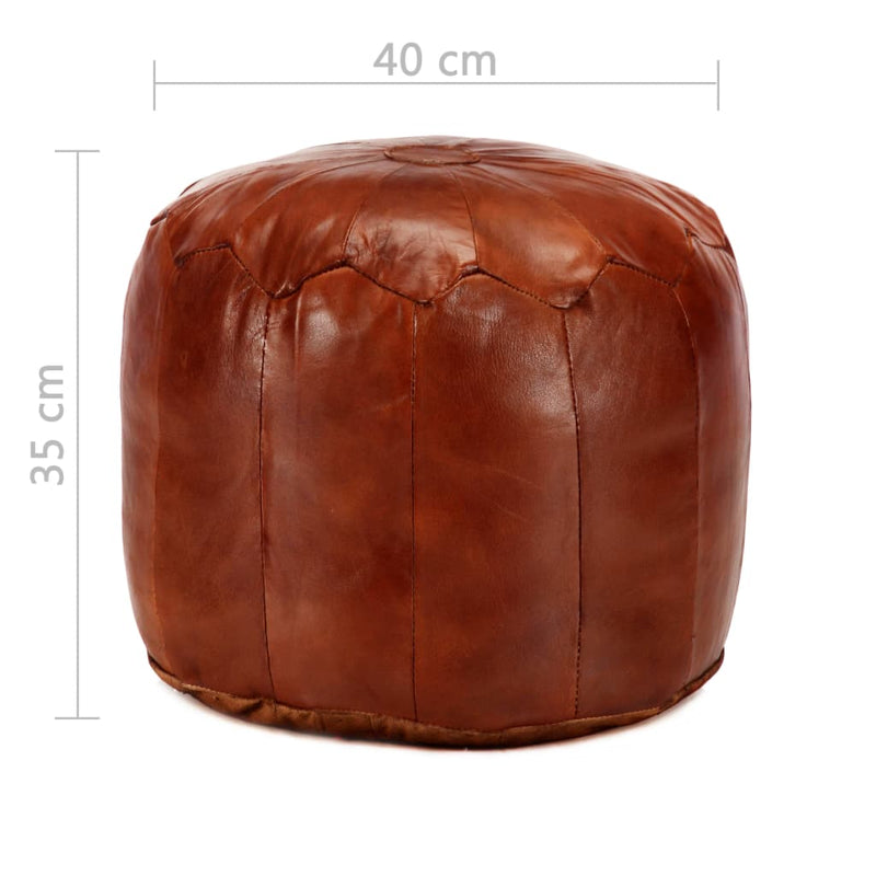 vidaXL Pouffe Tan 40x35 cm Genuine Goat Leather
