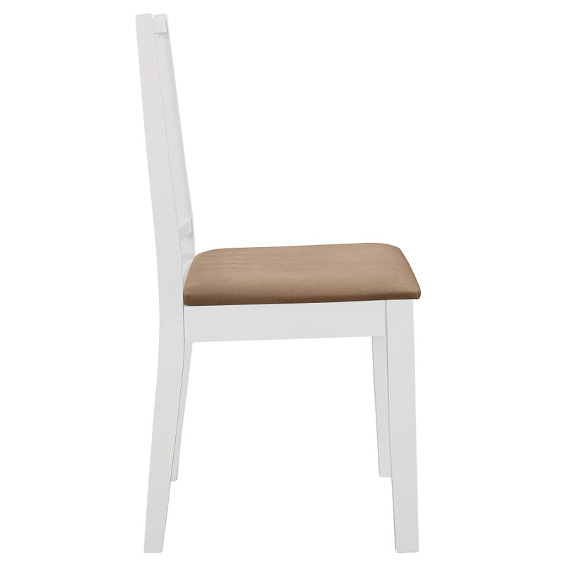 vidaXL Dining Chairs with Cushions 4 pcs White Solid Wood