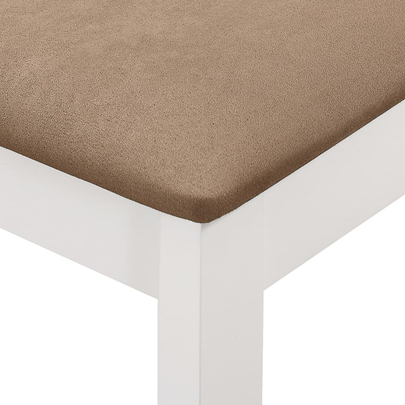 vidaXL Dining Chairs with Cushions 4 pcs White Solid Wood