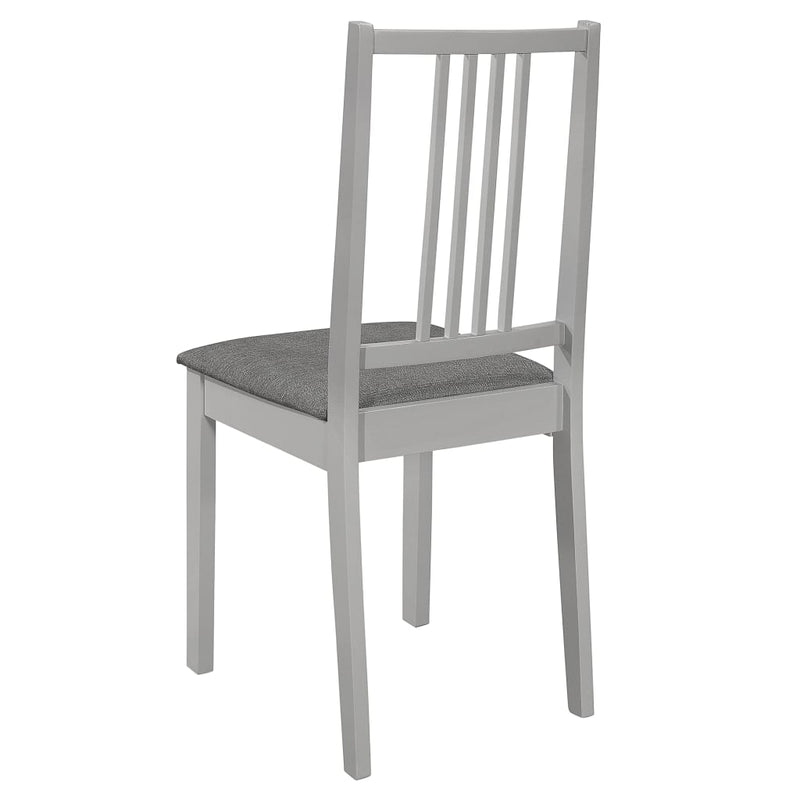 vidaXL Dining Chairs with Cushions 4 pcs Grey Solid Wood