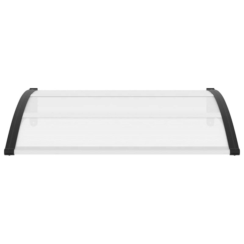 vidaXL Door Canopy Black and Transparent 120x75 cm PC