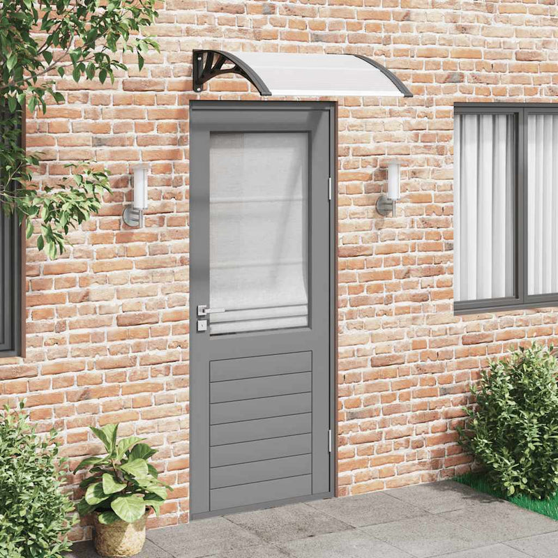 vidaXL Door Canopy Black and Transparent 200x75 cm PC