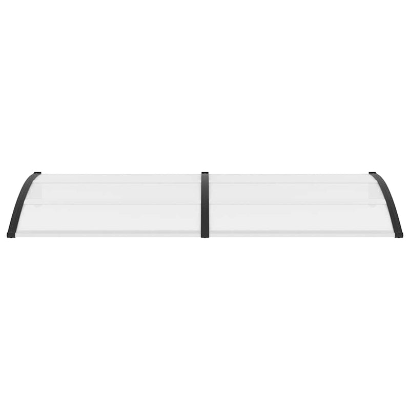 vidaXL Door Canopy Black and Transparent 240x75 cm PC