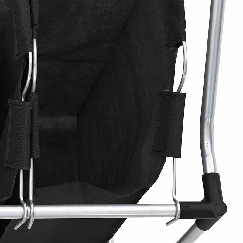 vidaXL Laundry Sorter with 3 Bags Black Steel