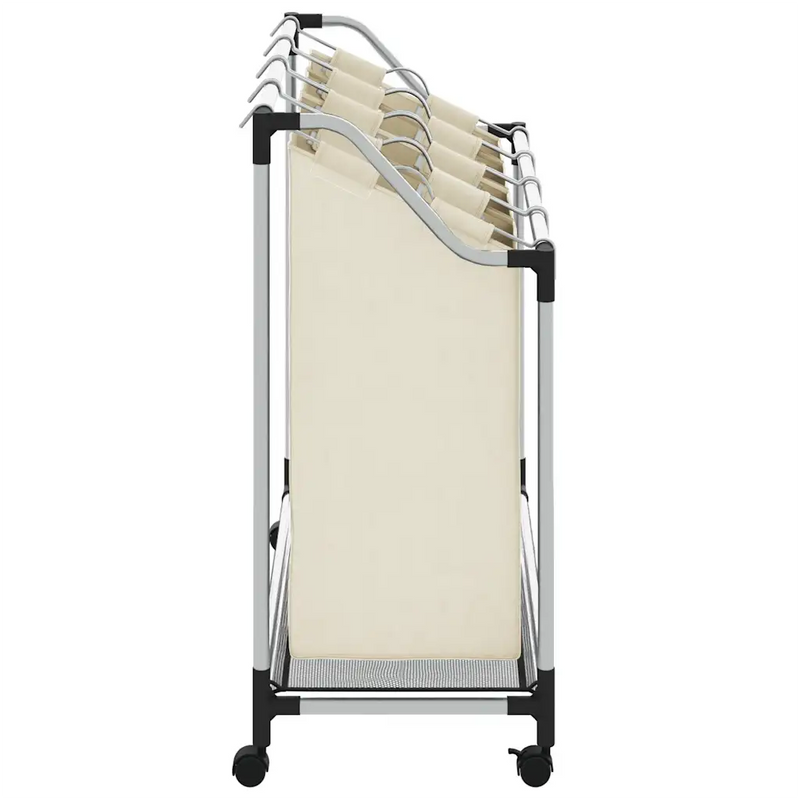 Laundry Sorter with 4 Bags Cream Steel