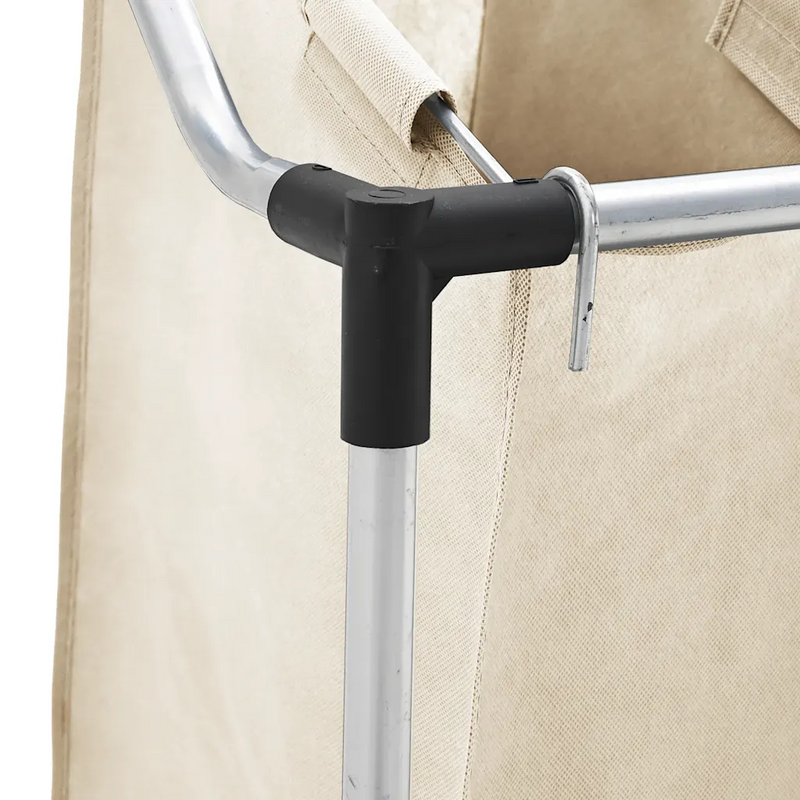 Laundry Sorter with 4 Bags Cream Steel