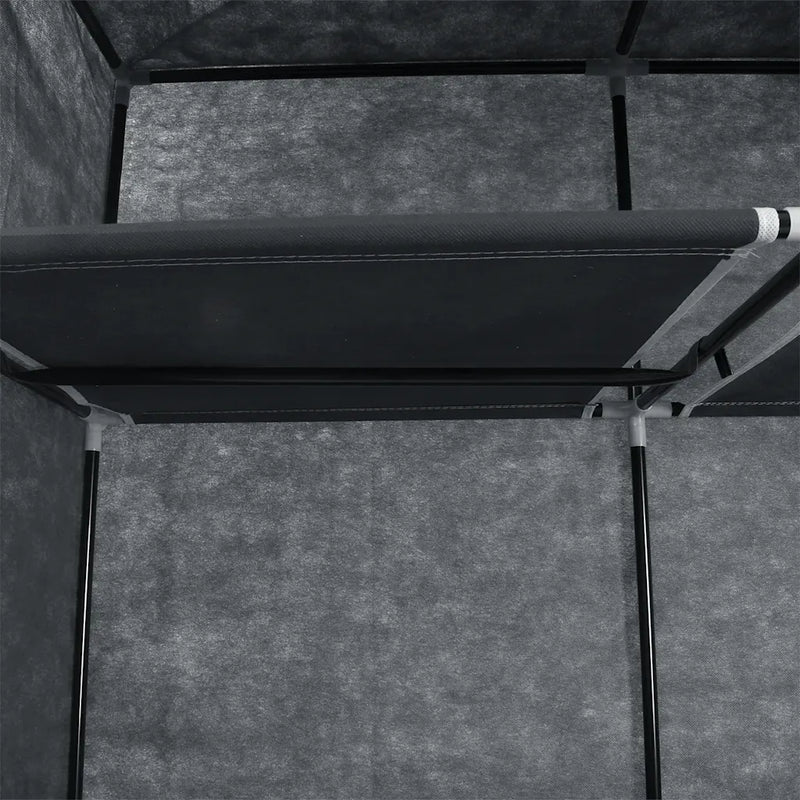 Wardrobe with Compartments and Rods Black 150x45x175 cm Fabric