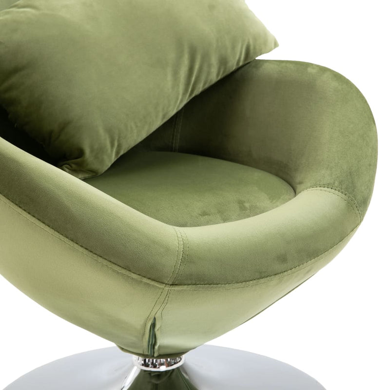 vidaXL Swivel Egg Chair with Cushion Light Green Velvet