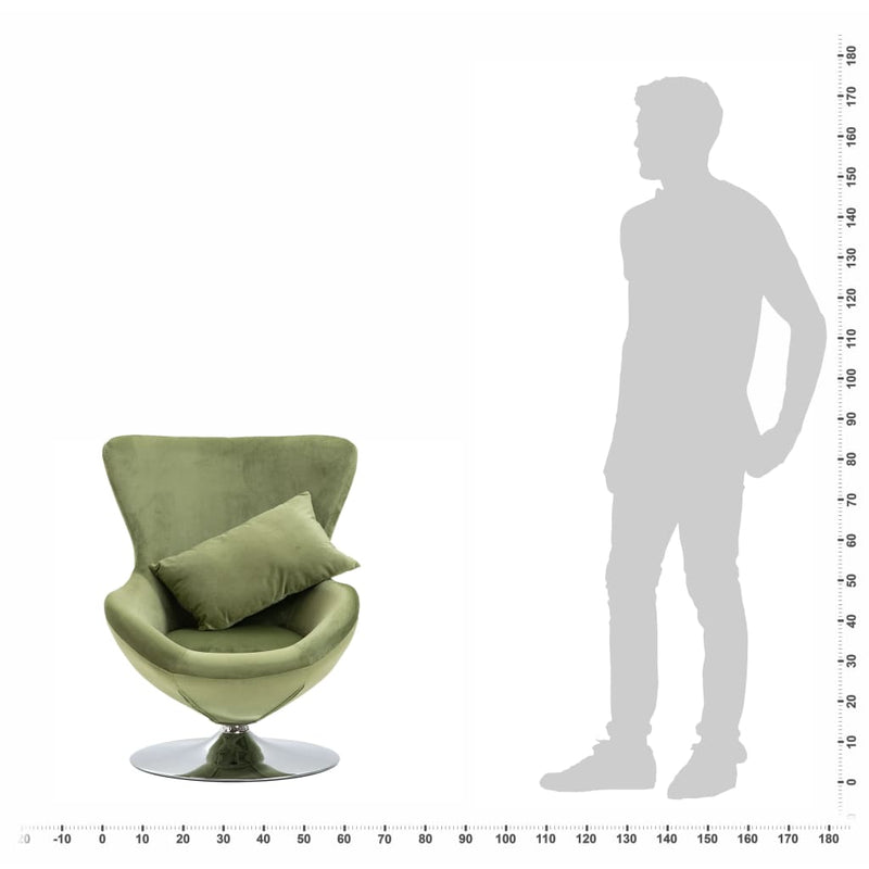 vidaXL Swivel Egg Chair with Cushion Light Green Velvet