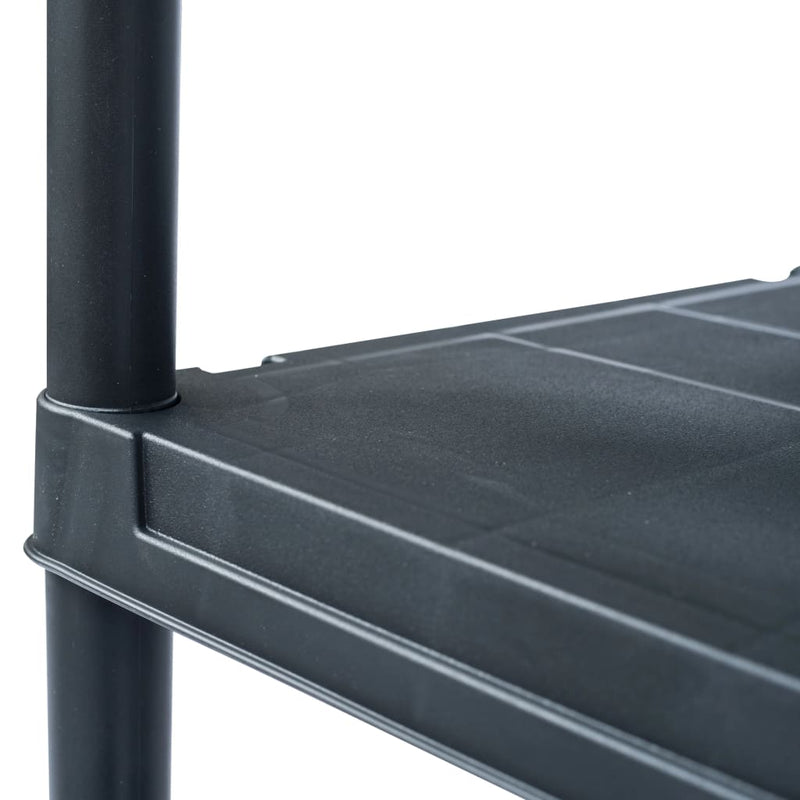 vidaXL Storage Shelf Racks 5 pcs Black 125 kg 60x30x180 cm Plastic