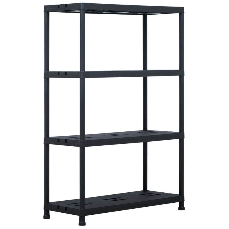vidaXL Storage Shelf Racks 2 pcs Black 220 kg 90x40x138 cm Plastic