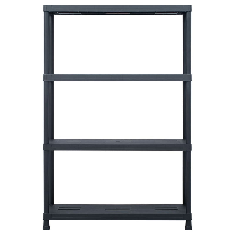 vidaXL Storage Shelf Racks 2 pcs Black 220 kg 90x40x138 cm Plastic