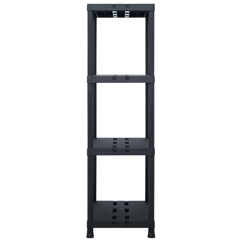 Storage Shelf Racks 2 pcs Black 220 kg 90x40x138 cm Plastic