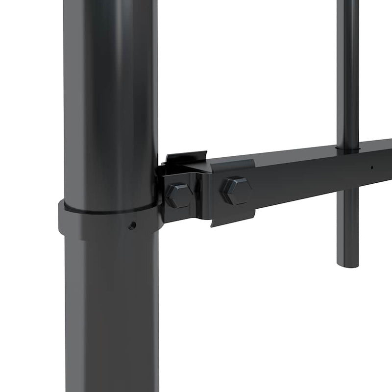 vidaXL Garden Fence with Hoop Top Steel 181x120 cm Black