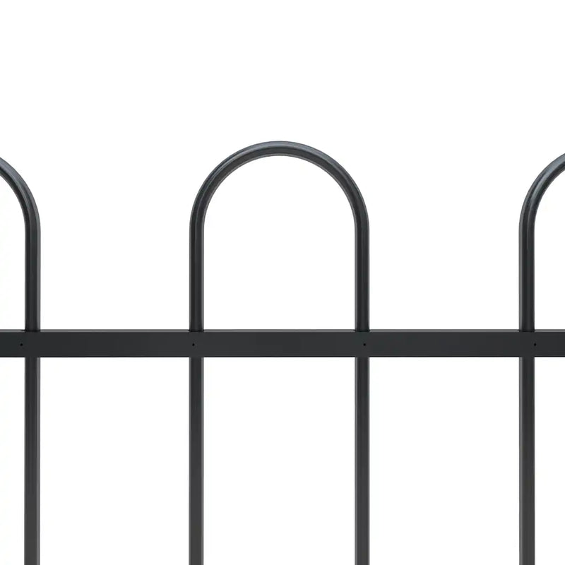 Garden Fence with Hoop Top Steel 181x150 cm Black
