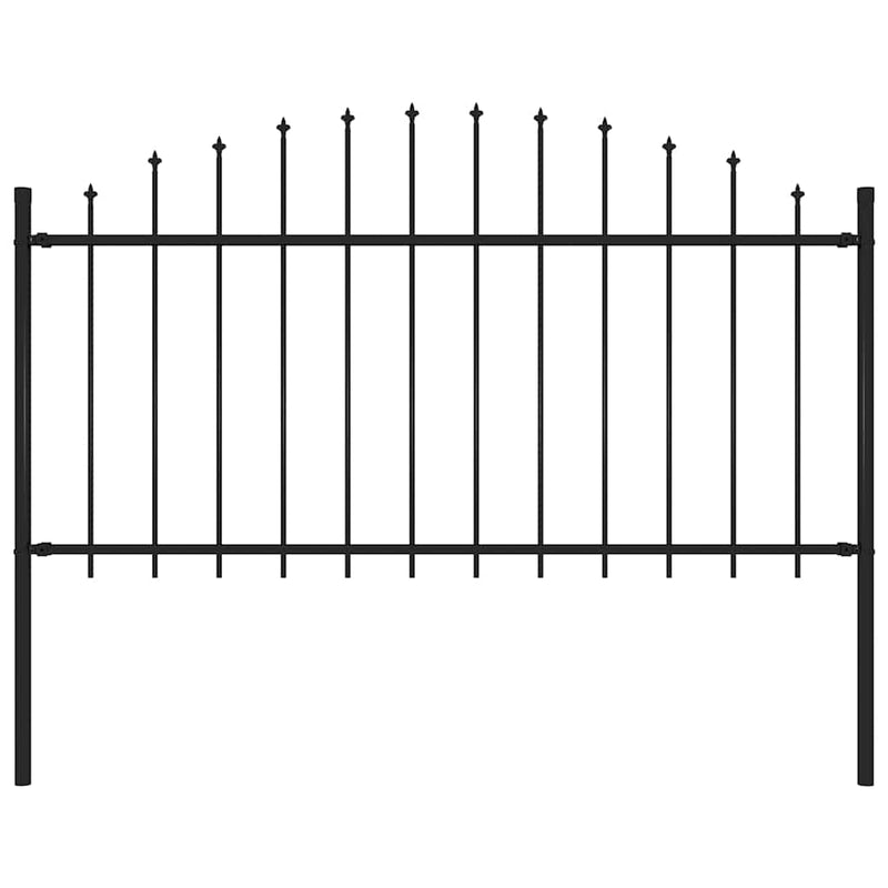 vidaXL Garden Fence with Spear Top Steel 181x150 cm Black