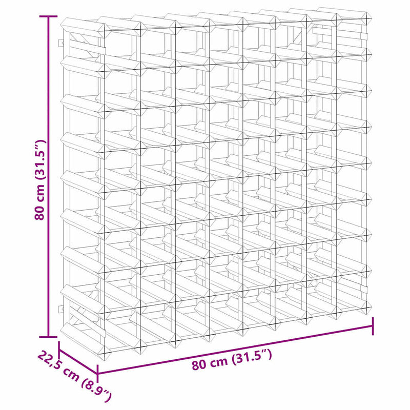 vidaXL Wine Rack for 72 Bottles Solid Pinewood