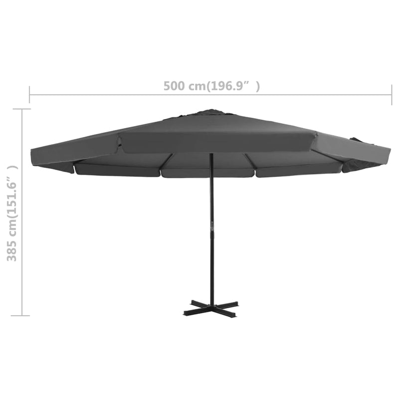 Garden Parasol with Portable Base Anthracite