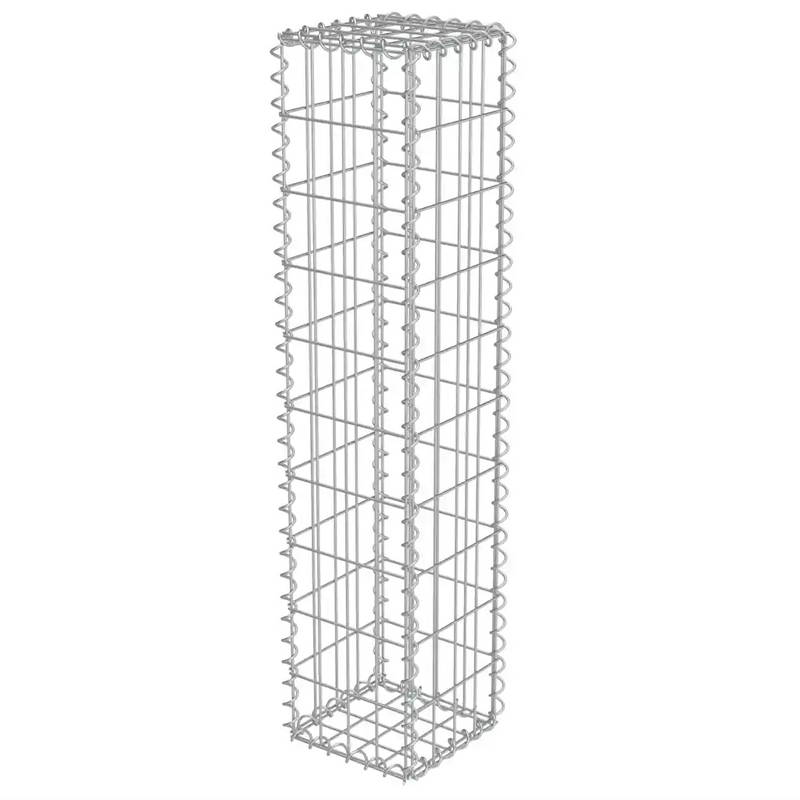 Gabion Wall with Covers Galvanised Steel 20x20x100 cm