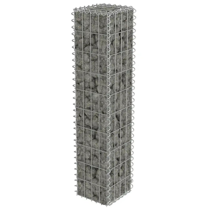 Gabion Wall with Covers Galvanised Steel 20x20x100 cm