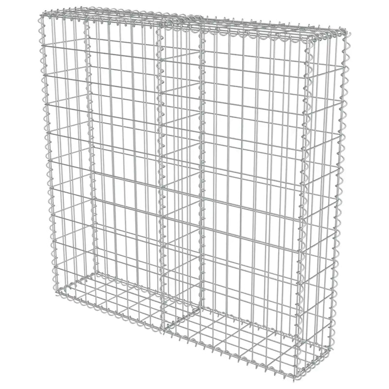 Gabion Wall with Covers Galvanised Steel 100x20x100 cm