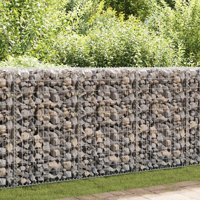 Gabion Wall with Covers Galvanised Steel 100x20x100 cm