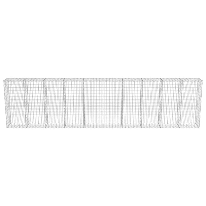 vidaXL Gabion Wall with Covers Galvanised Steel 600x50x150 cm